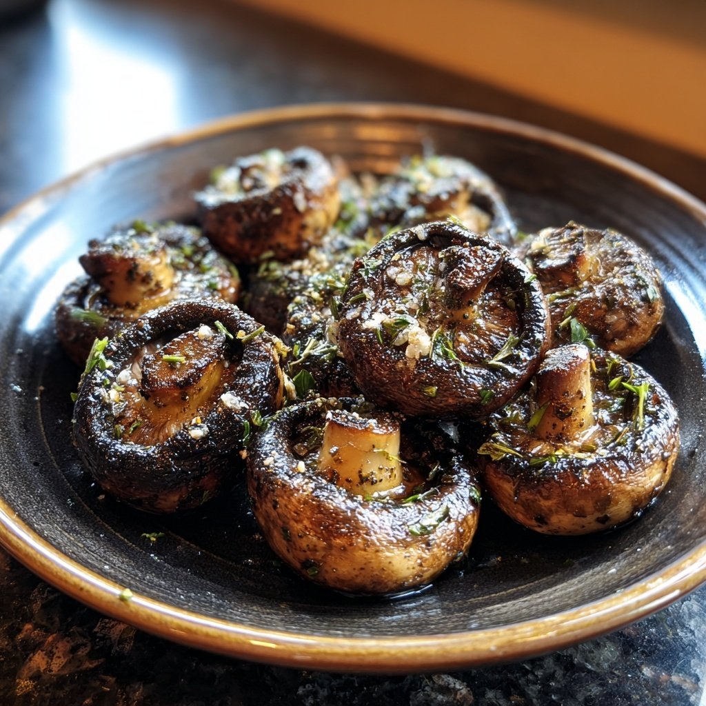 Gegrillte Champignons Kräuter Art