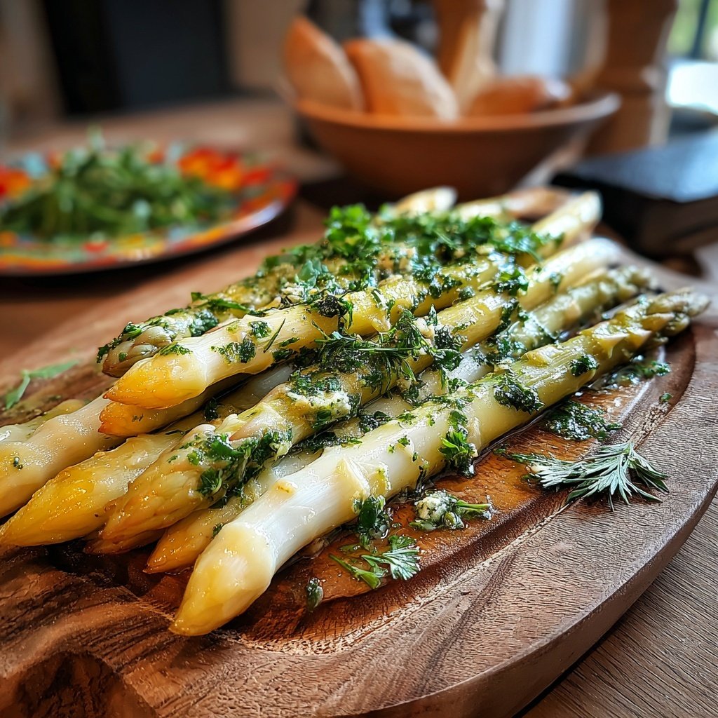 Grüner Spargel Mit Kräuterbutter