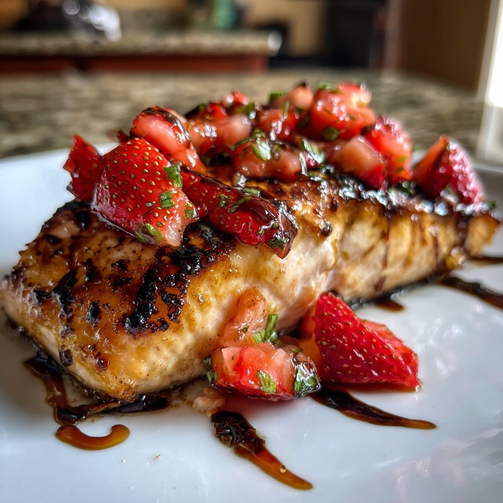 Lachs mit Erdbeer-Balsamico