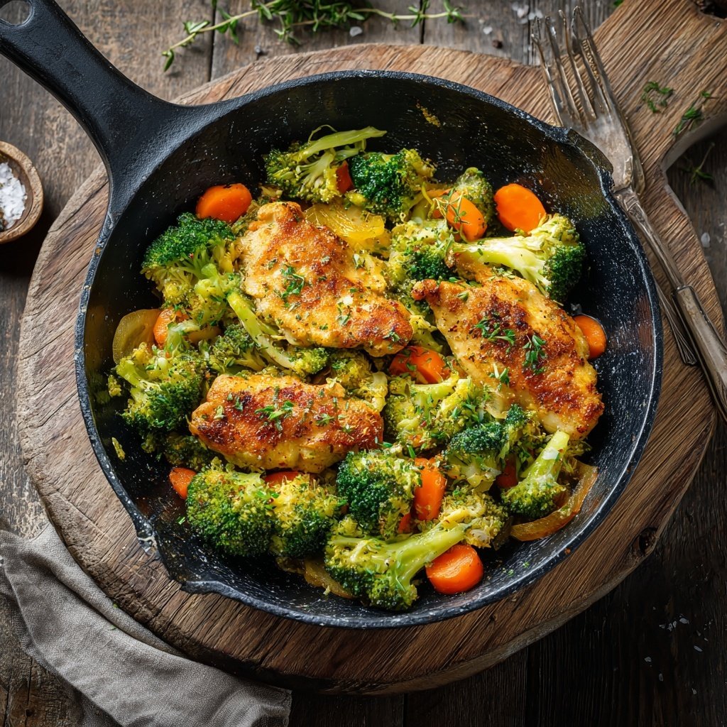 Kalorienarme Hähnchenpfanne Mit Brokkoli Und Karotten