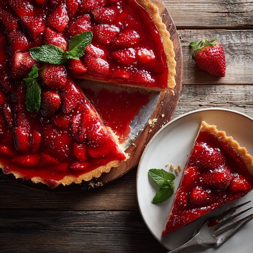 Erdbeerkuchen Mit Frischer Minze