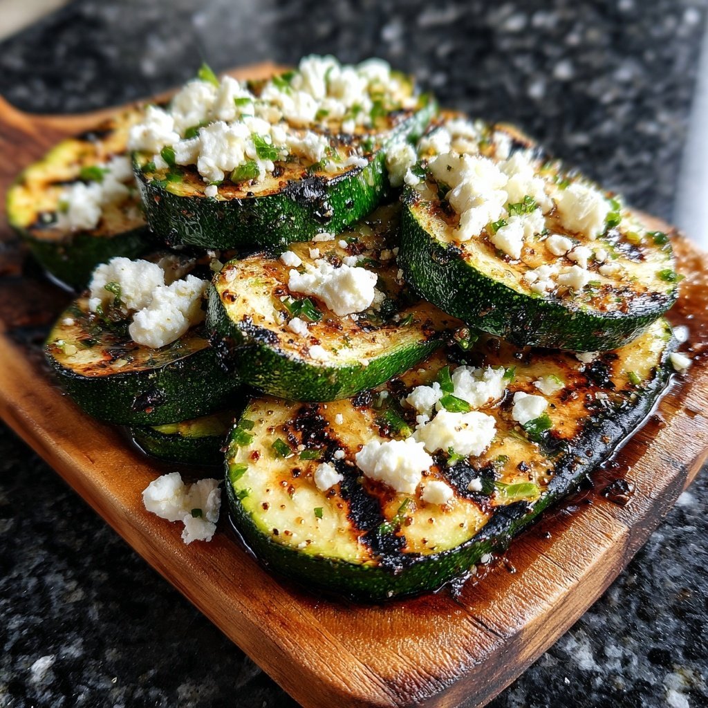 Gegrillte Zucchini Scheiben Mit Feta