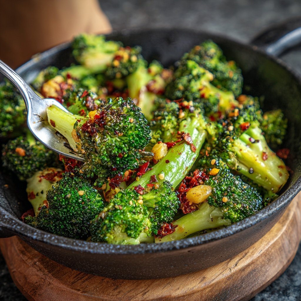 Brokkoli Pfanne Mit Knoblauch