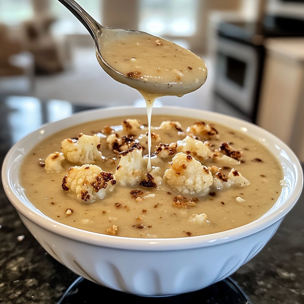Einfache Blumenkohlsuppe aus dem Ofen