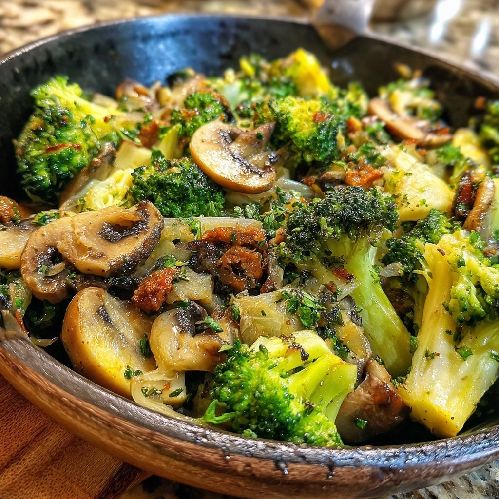 Brokkoli Pfanne Mit Pilzen